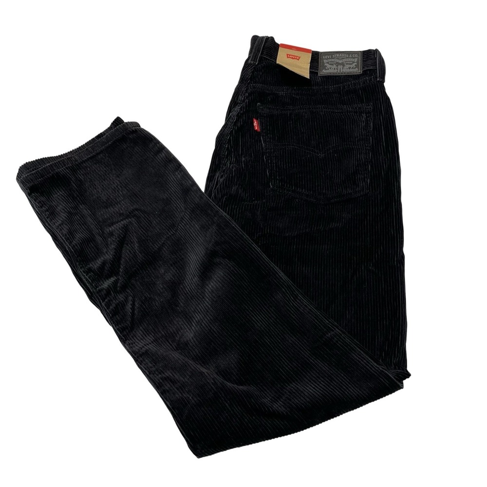 Levis Corduroy Pants Black Black Straight Leg Womens 30x30 Preppy Dark Academia
